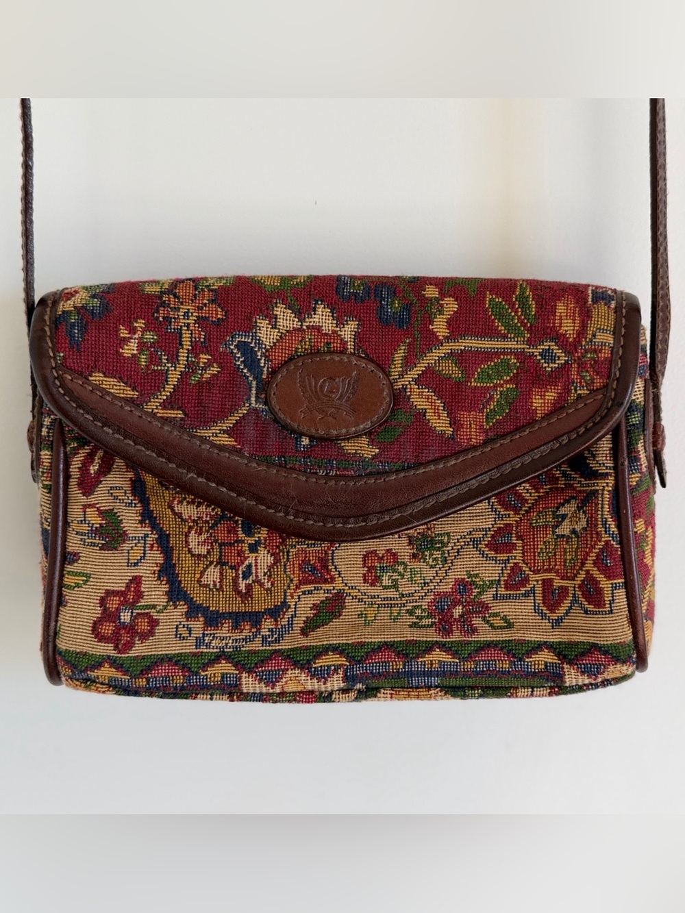 Vintage Liz Claiborne Tapestry Crossbody Bag